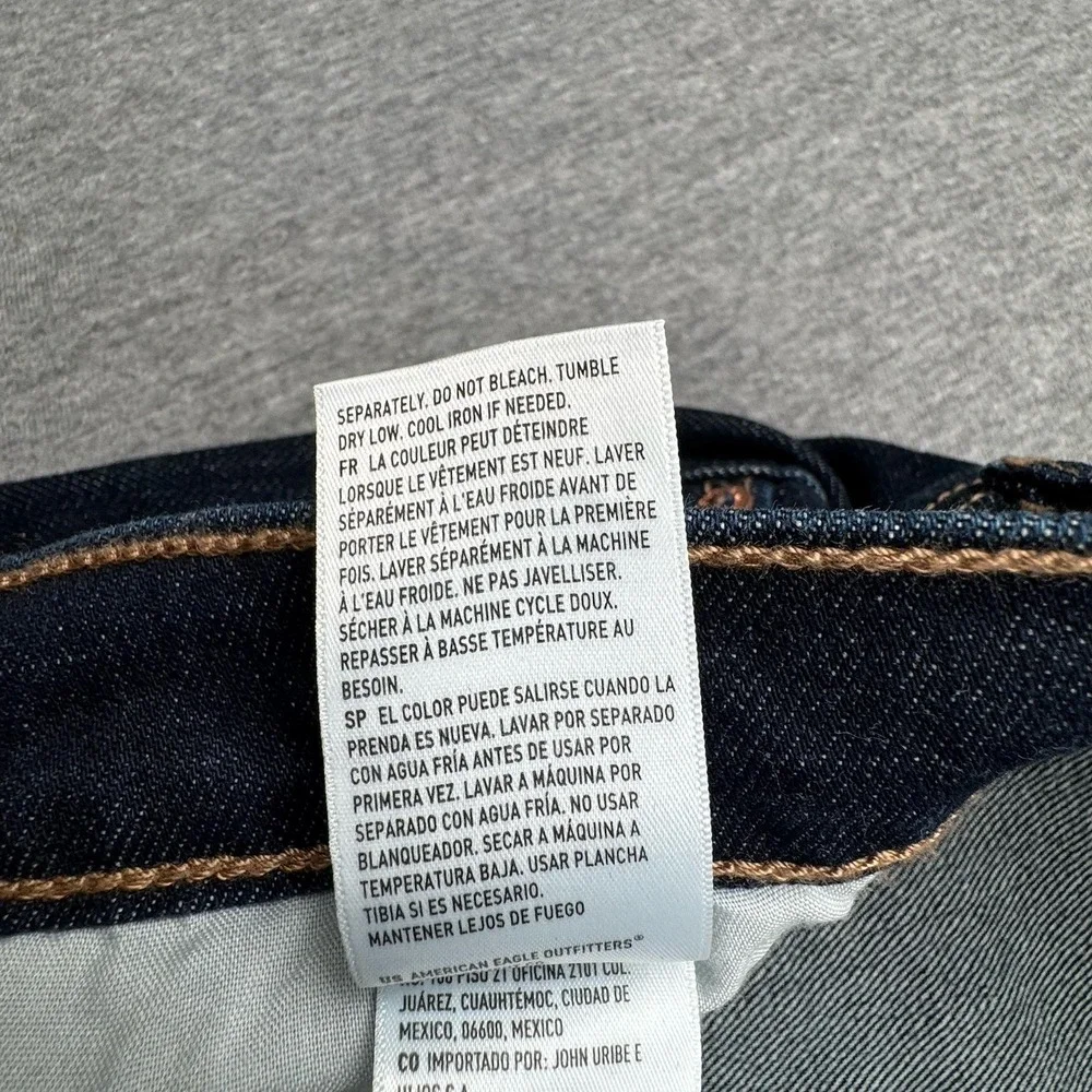 American Eagle‎ Womens Jeans Barrel Sz 18 Fit 40x28 Blue Dark Wash Denim Stretch